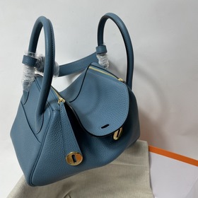 Hermès Импортная сумка из кожи TC, джинсовый синий с золотыми сер