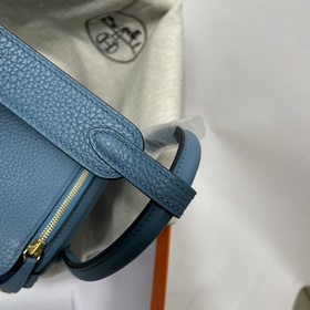 Hermès Импортная сумка из кожи TC, джинсовый синий с золотыми сер