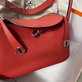 Hermès Импортная сумка из кожи TC с красной и золотой застежкой С