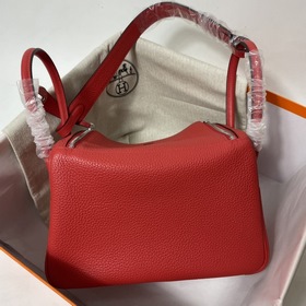 Hermès Импортная сумка из кожи TC с красной и золотой застежкой С