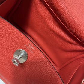 Hermès Импортная сумка из кожи TC с красной и золотой застежкой С