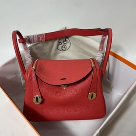 Hermès Импортная сумка из кожи TC с красными серебряными застежка