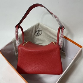 Hermès Импортная сумка из кожи TC с красными серебряными застежка