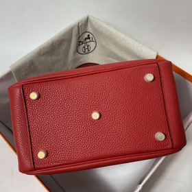 Hermès Импортная сумка из кожи TC с красными серебряными застежка