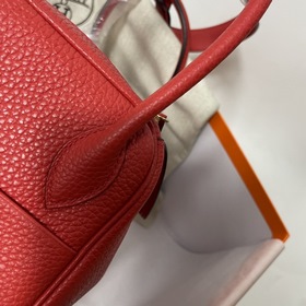 Hermès Импортная сумка из кожи TC с красными серебряными застежка