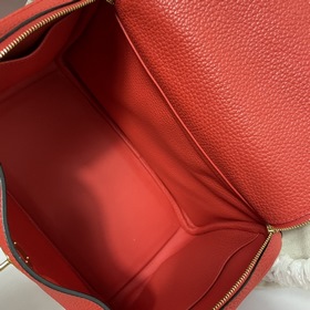 Hermès Импортная сумка из кожи TC с красными серебряными застежка