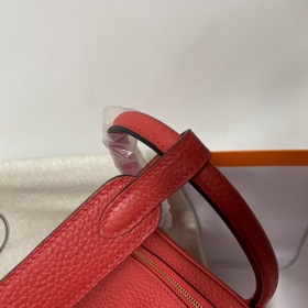 Hermès Импортная сумка из кожи TC с красными серебряными застежка