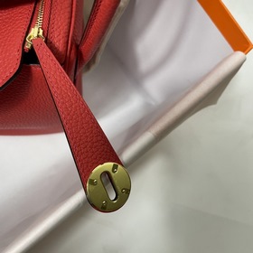 Hermès Импортная сумка из кожи TC с красными серебряными застежка