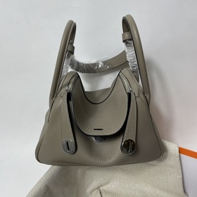Hermès Импортная сумка из кожи TC, асфальтово-серая с золотыми се