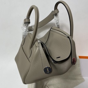Hermès Импортная сумка из кожи TC, асфальтово-серая с золотыми се
