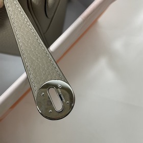 Hermès Импортная сумка из кожи TC, асфальтово-серая с золотыми се