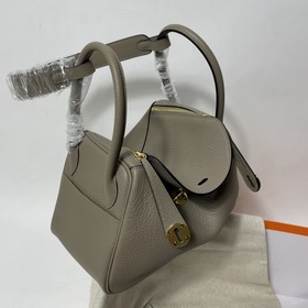 Hermès Импортная сумка из кожи TC, асфальтово-серая с золотыми се