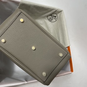 Hermès Импортная сумка из кожи TC, асфальтово-серая с золотыми се