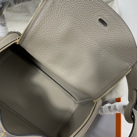 Hermès Импортная сумка из кожи TC, асфальтово-серая с золотыми се