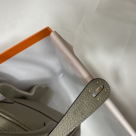 Hermès Импортная сумка из кожи TC, асфальтово-серая с золотыми се