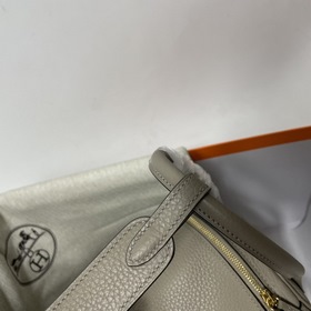 Hermès Импортная сумка из кожи TC, асфальтово-серая с золотыми се