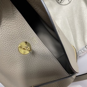 Hermès Импортная сумка из кожи TC, асфальтово-серая с золотыми се