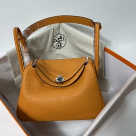 Hermès Импортная сумка из кожи TC, оранжевая с золотыми серебряны