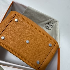 Hermès Импортная сумка из кожи TC, оранжевая с золотыми серебряны