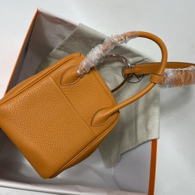 Hermès Импортная сумка из кожи TC, оранжевая с золотыми серебряны