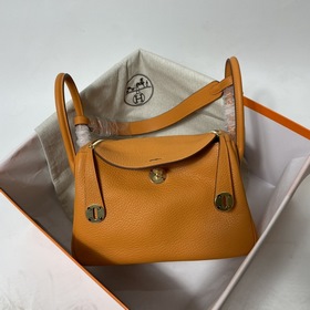 Hermès Импортная сумка из кожи TC, оранжевая с золотыми серебряны