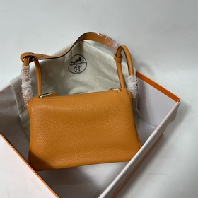 Hermès Импортная сумка из кожи TC, оранжевая с золотыми серебряны