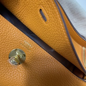 Hermès Импортная сумка из кожи TC, оранжевая с золотыми серебряны