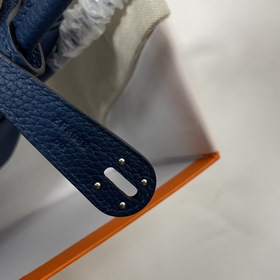 Hermès Импортная сумка из кожи TC Темно-синяя с золотыми серебря