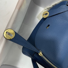 Hermès Импортная сумка из кожи TC Темно-синяя с золотыми серебря