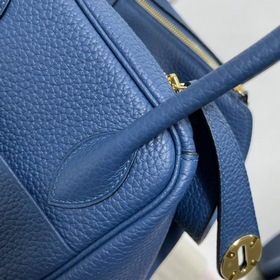 Hermès Импортная сумка из кожи TC Темно-синяя с золотыми серебря