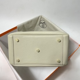 Hermès Импортная сумка из кожи TC Молочный белый серебряной заст