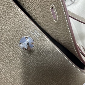Hermès Импортная сумка из кожи TC Слоновая кость с золотыми сере