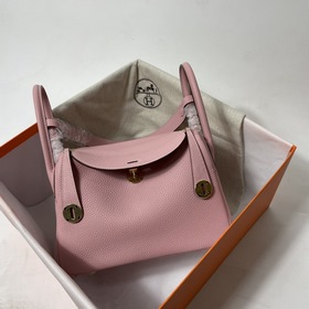 Hermès Импортная сумка из телячьей кожи TC, розовый с золотыми се