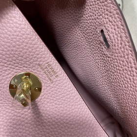 Hermès Импортная сумка из телячьей кожи TC, розовый с золотыми се