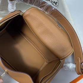 Hermès Импортная сумка из кожи TC Золотисто-коричневая с золотым