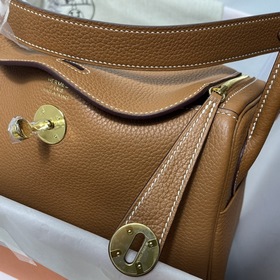 Hermès Импортная сумка из кожи TC Золотисто-коричневая с золотым