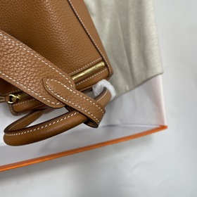 Hermès Импортная сумка из кожи TC Золотисто-коричневая с золотым