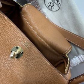 Hermès Импортная сумка из кожи TC Золотисто-коричневая с золотым