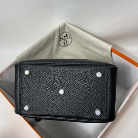 Hermès Импортная сумка из кожи TC, черная с золотыми серебряными 