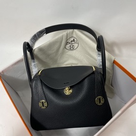 Hermès Импортная сумка из кожи TC, черная с золотыми серебряными