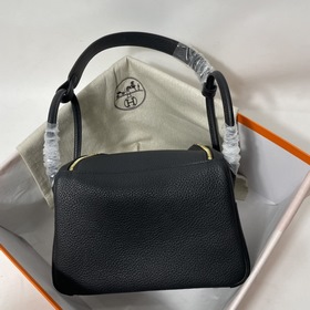 Hermès Импортная сумка из кожи TC, черная с золотыми серебряными 