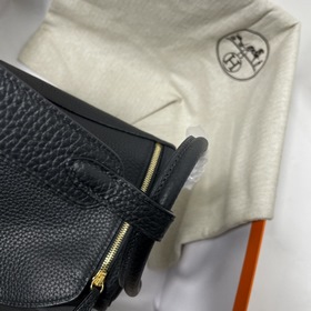 Hermès Импортная сумка из кожи TC, черная с золотыми серебряными 