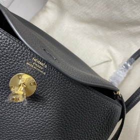Hermès Импортная сумка из кожи TC, черная с золотыми серебряными 