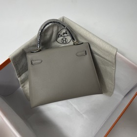 Hermès KL сумка из кожи Epsom, асфальтово-серая с золотыми серебр
