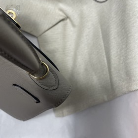 Hermès KL сумка из кожи Epsom, асфальтово-серая с золотыми серебр
