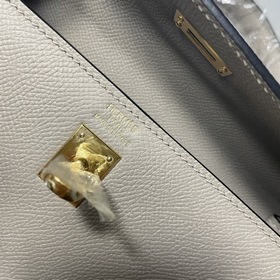 Hermès KL сумка из кожи Epsom, асфальтово-серая с золотыми серебр
