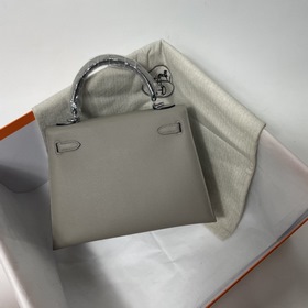 Hermès KL сумка из кожи Epsom, асфальтово-серая с золотыми серебр
