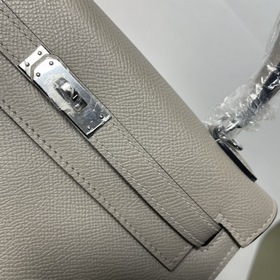 Hermès KL сумка из кожи Epsom, асфальтово-серая с золотыми серебр