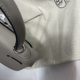 Hermès KL сумка из кожи Epsom, асфальтово-серая с золотыми серебр