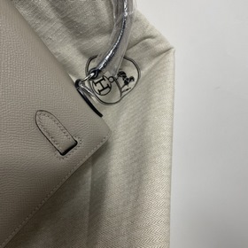 Hermès KL сумка из кожи Epsom, асфальтово-серая с золотыми серебр